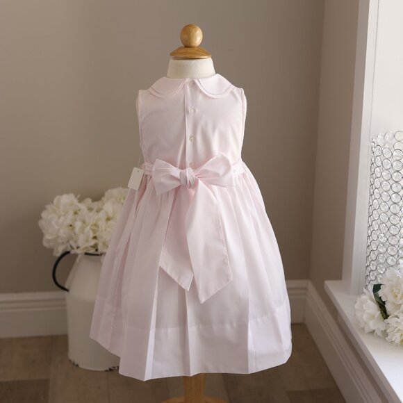 Pink Smocked Dress RARE FIND Pink Embroidery Feltman Brothers Sleeveless PERFECT - Picture 5 of 6